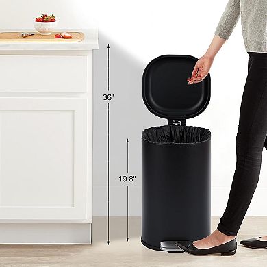 Bathroom Step Trash Can 30-Liter Square Foot Pedal Garbage Can with Soft - Waterproof