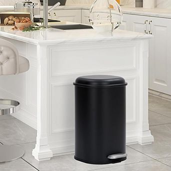 Bathroom Step Trash Can 30-Liter Square Foot Pedal Garbage Can with Soft - Waterproof