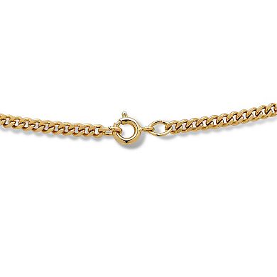 Gold Ion-Plated Stainless Steel Cross Pendant and Chain 24"