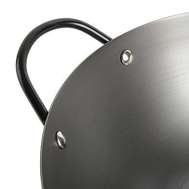 Babish 14 Inch Carbon Steel Flat Bottom Wok