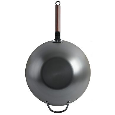Babish 14 Inch Carbon Steel Flat Bottom Wok
