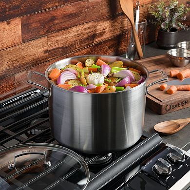 Babish Triply Stainless Steel Professional Grade Stock Pot with Lid 12 Quart