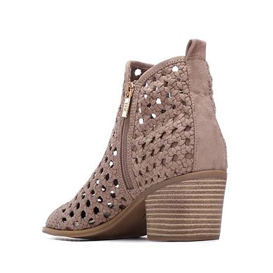 XTI Women's Block Heel Braided Style Ankle Booties 145267