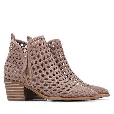 XTI Women's Block Heel Braided Style Ankle Booties 145267
