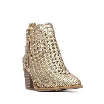 XTI Women's Block Heel Braided Style Ankle Booties 145267