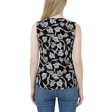 Petite Sleeveless Knit V Neck Top