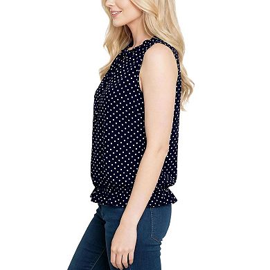 Petite Sleeveless Ruffle Flounced Blouse