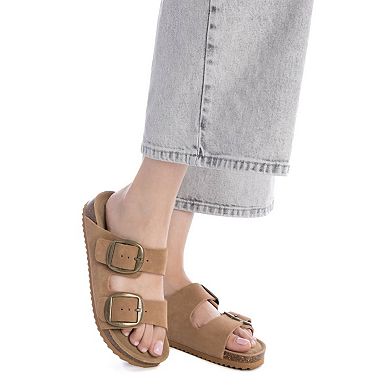 XTI Women's Cork Footbed Suede Sandals 144039