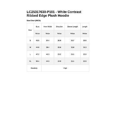 Contrast Ribbed Edge Plush Hoodie