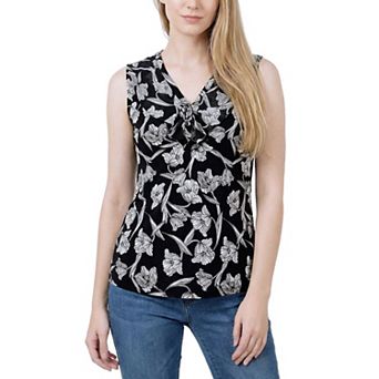 Sleeveless Knit V Neck Top