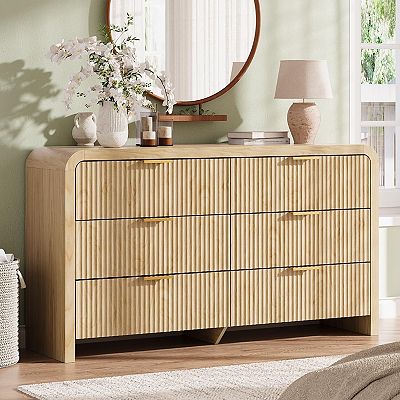 elegant dresser for bedroom Modern Black 6-Drawer Dresser for Bedroom main image 0