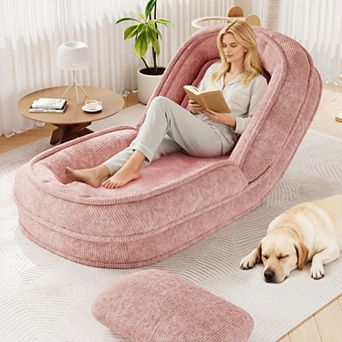 68" Human Dog Bed with Adjustable Frame, Giant Pet Bed for Adults & Large Dogs, Pink