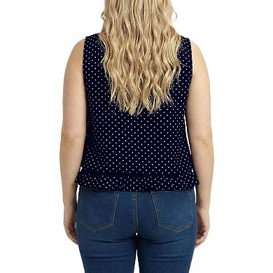 Plus Size Sleeveless Ruffle Flounced Blouse