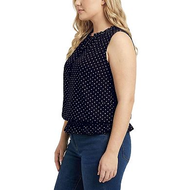Plus Size Sleeveless Ruffle Flounced Blouse