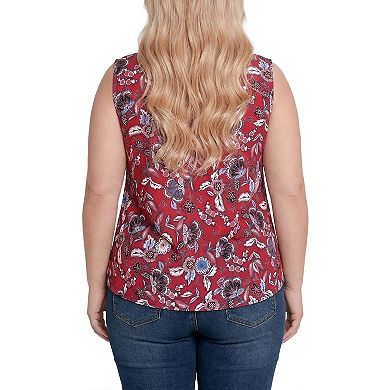 Plus Size Sleeveless Knit V Neck Top