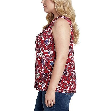 Plus Size Sleeveless Knit V Neck Top