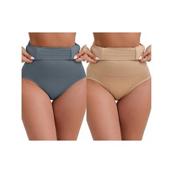 2 Packs Women's High-Waisted Hip Lifting Briefs Postpartum Tummy Control Breathable Control Panties