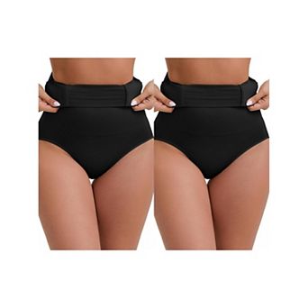 2 Packs Women's High-Waisted Hip Lifting Briefs Postpartum Tummy Control Breathable Control Panties