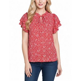 Double Flutter Sleeve Blouse