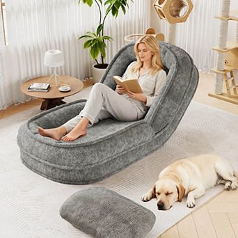 69" Human Dog Bed with Adjustable Frame, Giant Pet Bed for Adults & Large Dogs, Grey