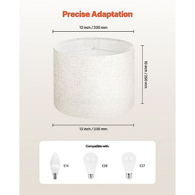 MILISTEN 2-Pack Linen Drum Lampshades – 14x14x20cm Square Fabric Shades For Table Lamps, Floor Lamps, Sconces & Chandeliers