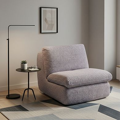 GOMYHOME Corduroy Armless Modular Sofa Chair, Deep Seat Compressed Foam Cloud Couch Single Module