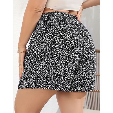 Women's Plus Size Casual Summer Stretch High Waisted Shorts