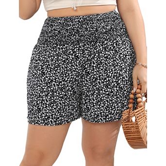 Women's Plus Size Casual Summer Stretch High Waisted Shorts