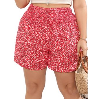 Women's Plus Size Casual Summer Stretch High Waisted Shorts