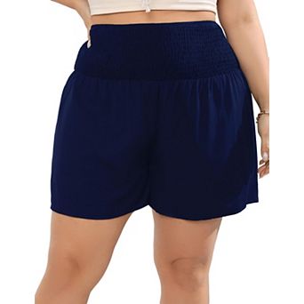 Women's Plus Size Casual Stretch High Waisted Shorts