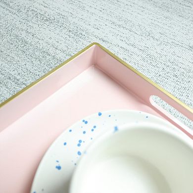 Decorative Serving Tray with Handles Coffee Table Ottoman Home Decor