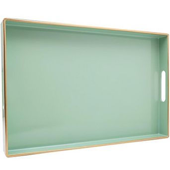 Decorative Serving Tray with Handles Coffee Table Ottoman Home Decor