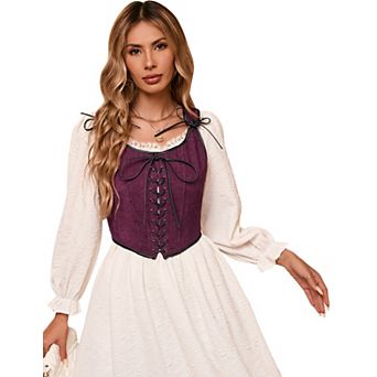 Women's Sleeveless Corduroy Tank Top Tie Front Vest