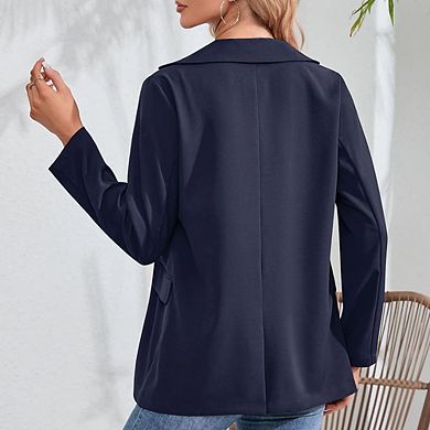 Blazer For Women Long Sleeve Open Front Casual Single Breasted Office Blazer With Pockets