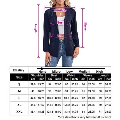 Blazer For Women Long Sleeve Open Front Casual Single Breasted Office Blazer With Pockets