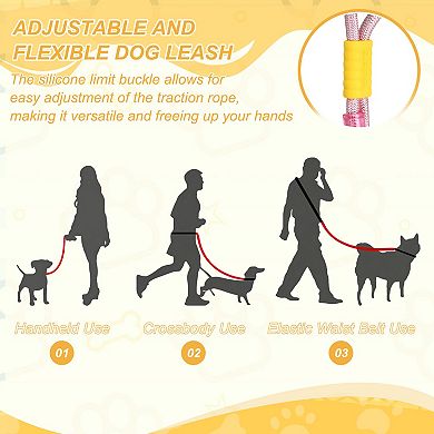 1Pc Dog Leash with Padded Hands Free, Adjustable Bungee Dog Training Leash, No Pull Heavy Duty Rope