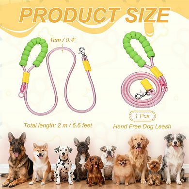 1Pc Dog Leash with Padded Hands Free, Adjustable Bungee Dog Training Leash, No Pull Heavy Duty Rope