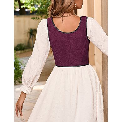 Women's Corduroy Tank Top Tie Front Vest