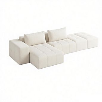 141" Cloud Sectional Couch for Living Room,L Shaped Boneless Modular Sectional Sofa with Deep Seat
