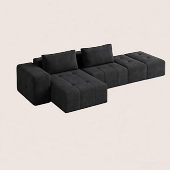141" Cloud Sectional Couch for Living Room,L Shaped Boneless Modular Sectional Sofa with Deep Seat