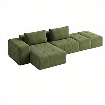 141" Cloud Sectional Couch for Living Room,L Shaped Boneless Modular Sectional Sofa with Deep Seat