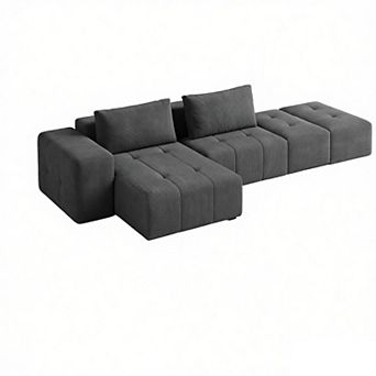 141" Cloud Sectional Couch for Living Room,L Shaped Boneless Modular Sectional Sofa with Deep Seat
