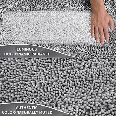 Chenille Bathroom Rug, Thick Soft Absorbent, Non-Slip Quick-Dry Mat