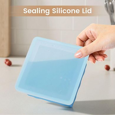 Zoulao Silicone Soup Stock Freezer Tray with Lid, 4-Pack, Makes 2-Cup Portion Ice Cubes