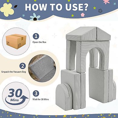 Kids Couch 10PCS,10 in 1 Multifunctional Toddler Couches for Playing, Indoor Kid Sofa