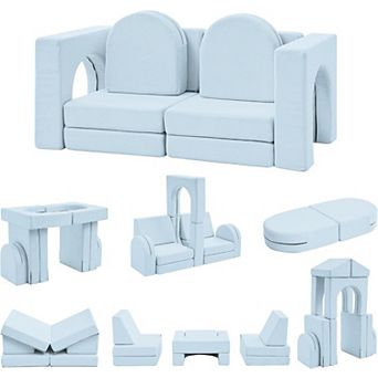 Kids Couch 10PCS,10 in 1 Multifunctional Toddler Couches for Playing, Indoor Kid Sofa