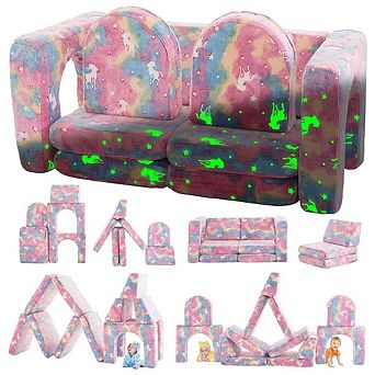 Kids Couch 10PCS,10 in 1 Multifunctional Toddler Couches for Playing, Indoor Kid Sofa