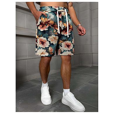 Mens Relaxed Fit Embroidery Shorts