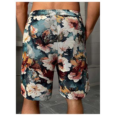 Mens Relaxed Fit Embroidery Shorts