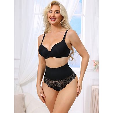 Women's High Cut Lace Tummy Control Thongs Waist Trainers Panties